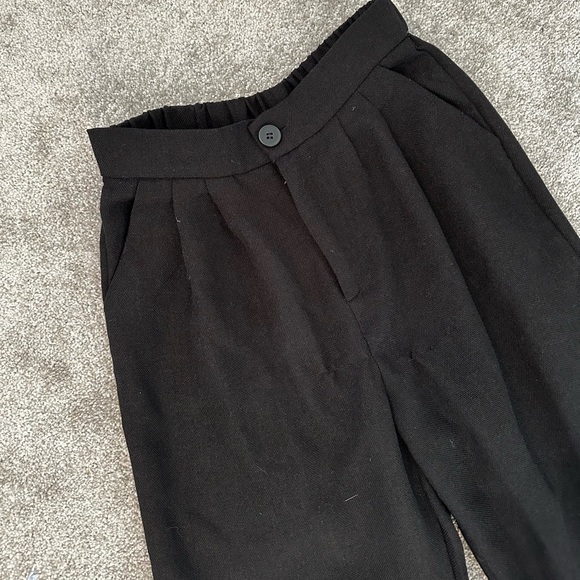 Black linen full length dress pants with pockets - Picture 2 of 6